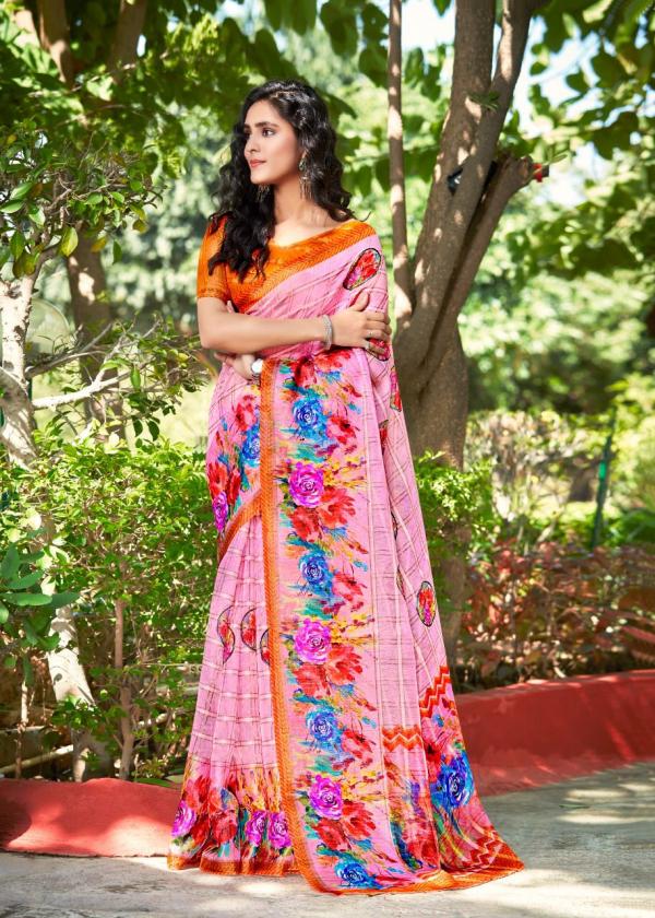 Shreyans Gaza Cheks 2 Soft Linen Slub Cotton Saree Collection